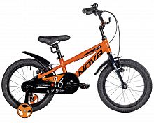 Велосипед NOVATRACK 16" EXTREME алюм., оранжевый, полная защ.цепи, V-brake, короткие крылья, полная