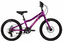 Велосипед NOVATRACK 20" NOVARA, алюм., фиолетовый, 6-скор, Shimano/Microshift  диск.тормоз STG