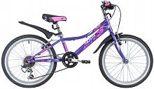 Велосипед NOVATRACK 20" ALICE фиолетовый,  стальная рама, 6 скор., Shimano TY21/Microshift TS38, V-